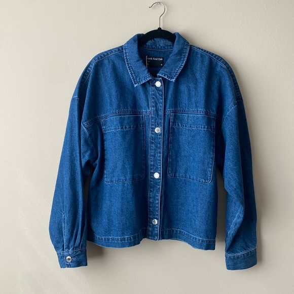 Frank and Oak The Denim Overshirt Shacket Button Up Shirt Jean Jacket size Large - Picture 1 of 7